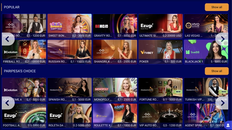 PariPesa Live Casino